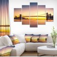 thumbnail image 1 of Brooklyn Bridge Panorama Yellow Sky - Cityscape Canvas Print, 1 of 3