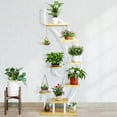 thumbnail image 1 of Support de Plante en Acier-Bois à 6 Niveaux avec Support, Étagère Courbée pour Pots de Fleurs Intérieur, 1 of 8