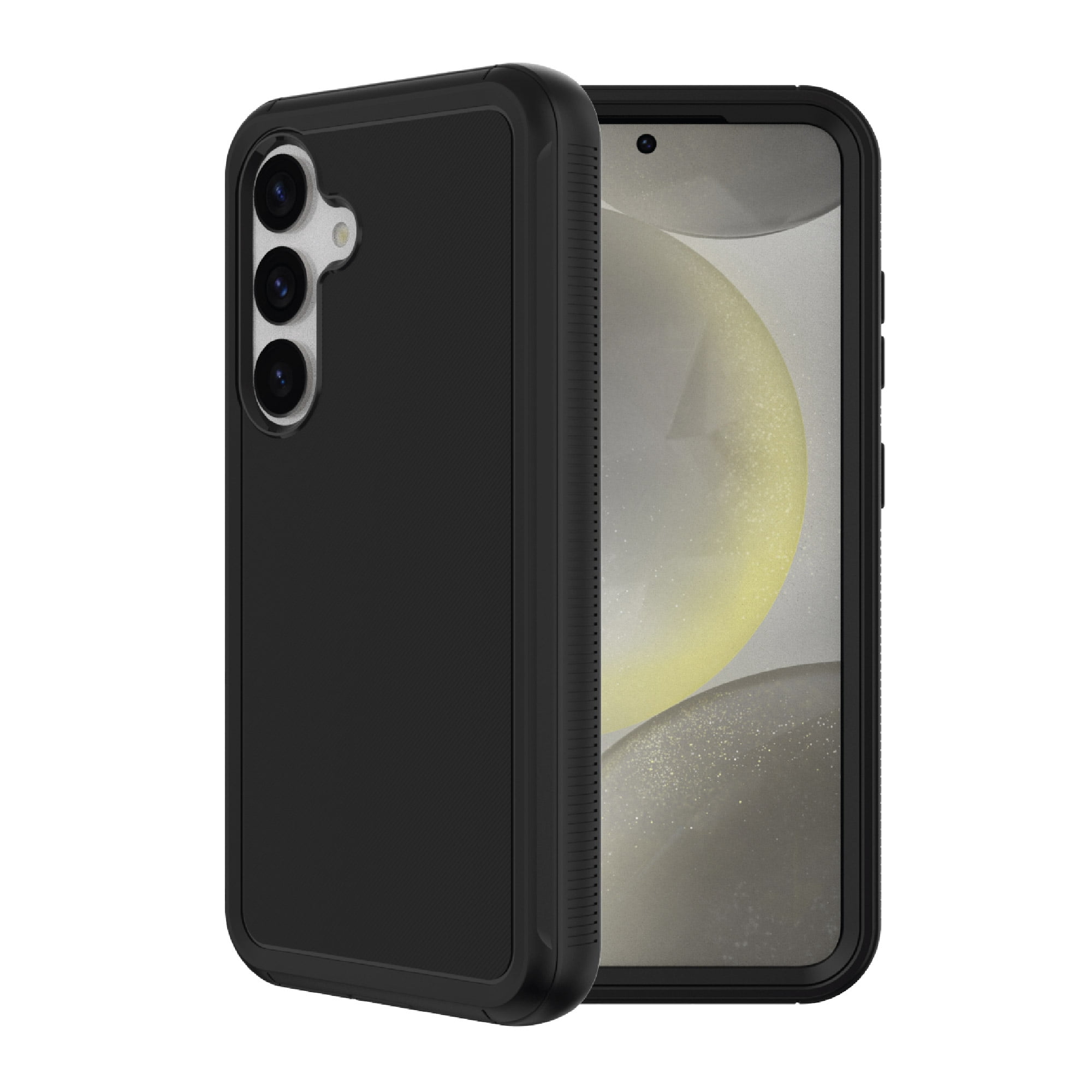 onn. Rugged Phone Case with Holster for Samsung Galaxy S24 5G - Black