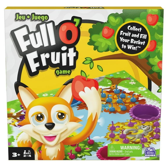 Spin Master Games, Jeu Full O' Fruit pour enfants, jeu de société coloré pour 2 à 4 joueurs pour les soirées jeux en famille, jeu amusant, pour les enfants à partir de 3 ans Spin Master Games