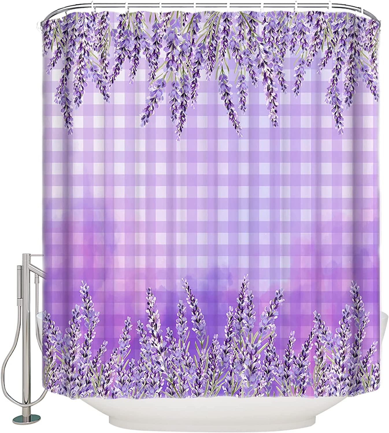 Xsinufn Lavender Bathroom Curtain 72 Inch Shower Stall Curtain with