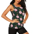 thumbnail image 2 of Balery Pink Sleeping Fox Camiseta sin mangas estampada ligera para mujer, tops de entrenamiento sin mangas, camisetas de yoga transpirables de secado rápido.-Small, 2 of 7