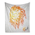 thumbnail image 1 of Astrology Soft Flannel Fleece Throw Blanket, Leo Zodiac Sign on Plain Background Sun Mystic Lion King Self Power Universe Theme, Cozy Plush for Indoor and Outdoor Use, 50" x 60", Orange, by Ambesonne, 1 of 5