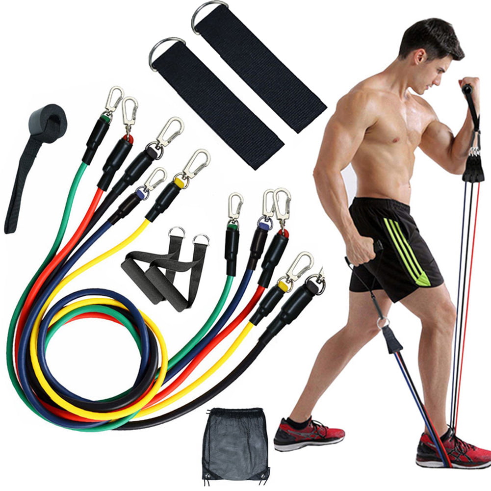 11 Set Pull Rope Exercise Resistance Bands For Home Gym Yoga Fitness Crossfit 