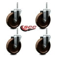 thumbnail image 2 of 5 Inch High Temp Phenolic Wheel Swivel 5/8 Inch Threaded Stem Caster Set, 2 of 2