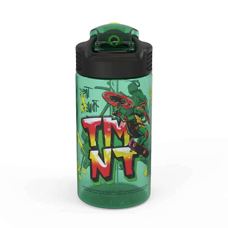Teenage Mutant Ninja Turtles Water Bottle with Flip-Up Straw | Holds