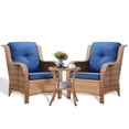 thumbnail image 3 of Bellefurn Patio Wicker Chairs Set,High Back Rattan Outdoor Patio Chairs Outdoor Furniture Set with Side Table for Proch Deck Garden Backyard, 3 of 11