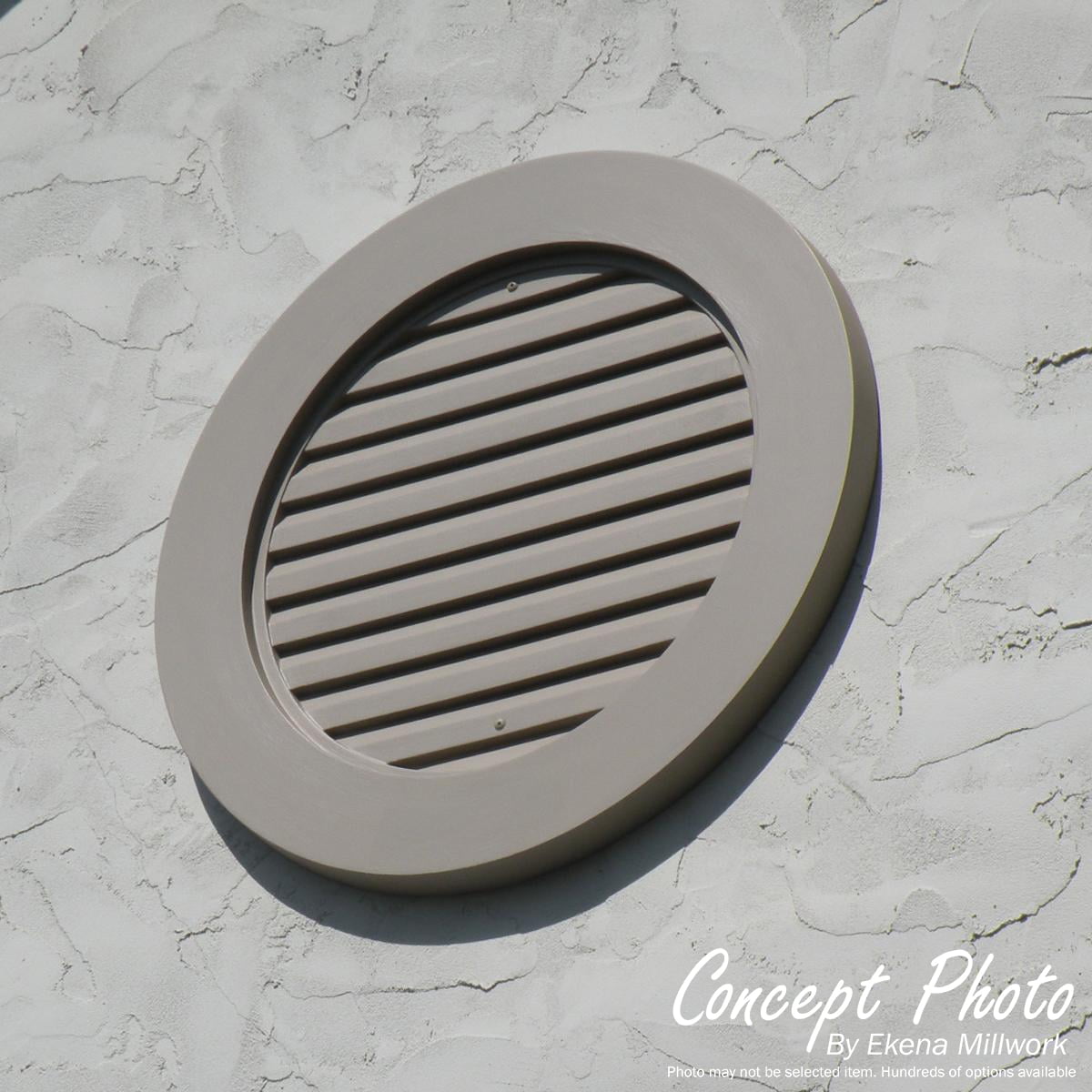 18"W x 23"H Eyebrow Urethane Gable Vent Louver, Functional