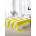 thumbnail image 6 of Queen Flat Sheet Only Minimalist Modern Yellow White Stripe Soft Microfiber Cooling Bedding Sheets Simple Line Texture Flat Bed Sheet, 6 of 9