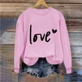 thumbnail image 1 of Fartey Chandail de la Saint-Valentin pour Femmes Tendance Mignon Cœur d'Amour Graphique Col Rond Chandail à Enfiler Hauts Saint-Valentin Manches Longues Chandails de Fête 2025, 1 of 4
