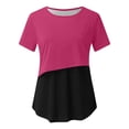 thumbnail image 6 of Ohufall Women's Maternity T Shirts Breastfeeding Breathable Short Sleeve T-shirts Comfortable Color Block Nursing Tops, 6 of 8