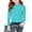 Sky Blue, variant on Ruyang Kids Girls Thermal Shirts Ruffle Neck Slim Fit Long Sleeve Base Layer Top Fall Winter Warm Plain Ribbed Sweater