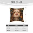 thumbnail image 4 of Haiem Whimsical Flower Crown Maiden Print Velvet Soft Solid Decorative Square Throw Pillow Covers Set with Elegant Piping Christmas Cushion Case for Sofa Bedroom Car-18"x18", 4 of 8