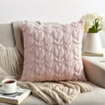 thumbnail image 2 of REGALWOVEN Throw Pillow Covers Set of 2, Soft Flower Pattern Plush Jacquard Pillow Cases Decorations, for Bedroom, Sofa, Couch Pink 18" x 18", 2 of 6