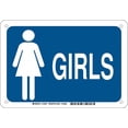 thumbnail image 1 of Brady 123971 Restroom Sign, Legend "Girls", 7" Height x 10" Width, White on Blue, 1 of 1