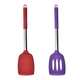thumbnail image 1 of Juego de utensilios de cocina de silicona de 2 piezas con mango de acero inoxidable, resistente al calor y apto para lavavajillas, multicolor, 1 of 5
