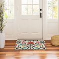 thumbnail image 3 of Yayeee Doormat for Indoor Entrance 32" x 20" Non Slippery Floor Rug, Beige Red Floral, 3 of 8