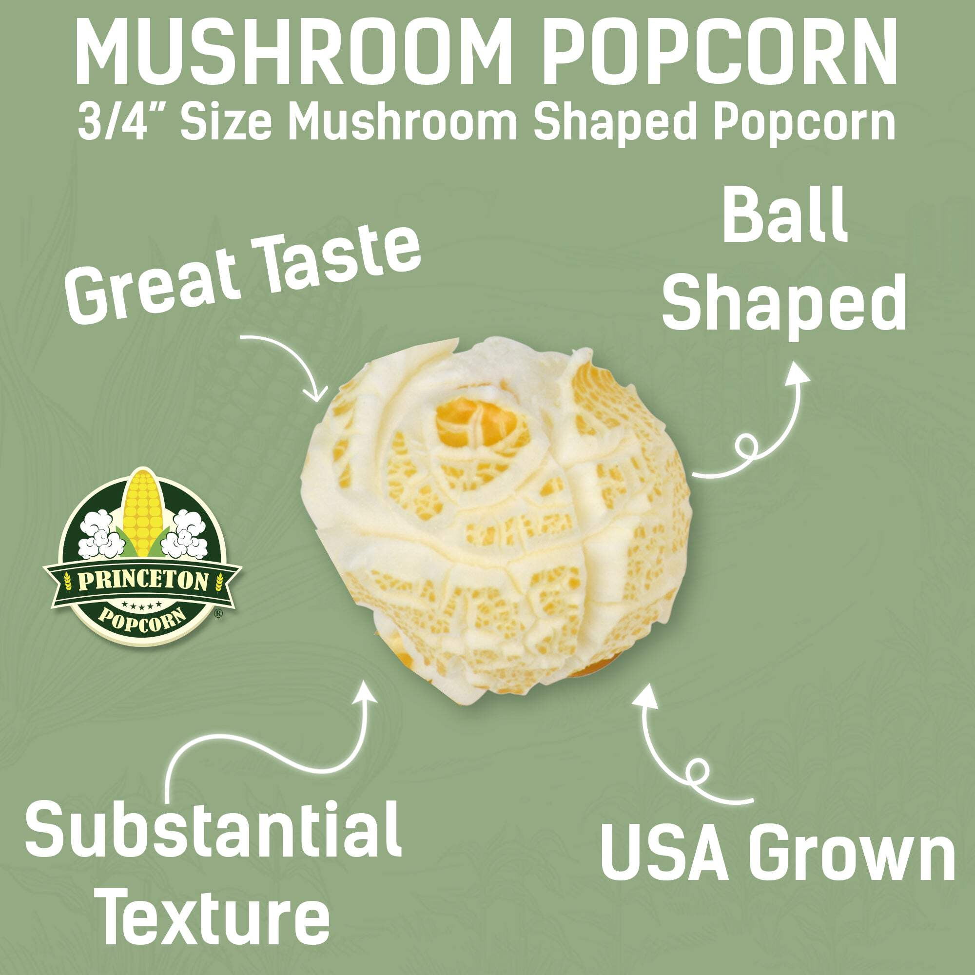 2lbs Mushroom Shaped Unpopped Popcorn Kernels