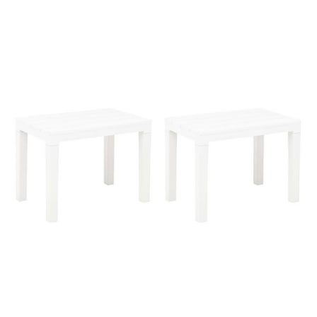 Patio Benches 2 pcs White Plastic