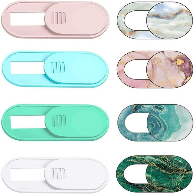 Laptop Camera Cover Slide Colorful&Marble 8 Pack, Webcam Cover Slide Phone Camera Cover, Ultra-Thin Computer Camera Cover Slide Blocker Slider Fits Cell Phone Laptop, Desktop, PC, Tablet