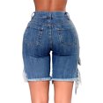 thumbnail image 3 of Gupgi Women Slim Jeans Shorts High Waist Ripped Hole Washed Distressed Shorts, 3 of 4