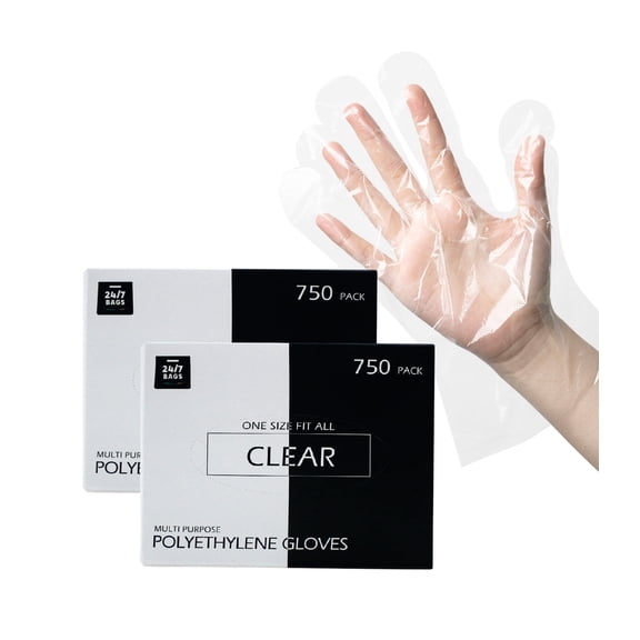 Disposable Food Prep Gloves, One Size Fits Most- 1500 Count, Latex-Free Poly Glove