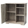 thumbnail image 4 of Kings Brand Furniture Sideboard Accent Storage Cabinet with 3 Shelves & 1 Cupboard, Oak Gray, 4 of 5