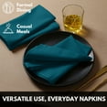 thumbnail image 4 of Softopia Cotton Dinner Table Fabric Napkins 17"x17", Set of 4, Teal Green, 4 of 7
