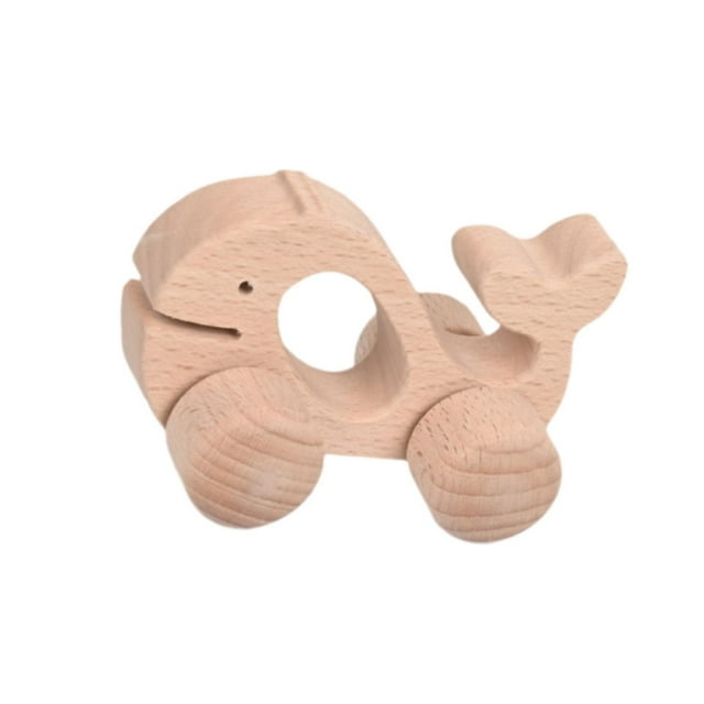 Juguetes de madera para bebés Hugo Montessori educativos fuerza de agarre ballena