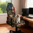 thumbnail image 3 of Xoenoiee Deer Camo American Flag Print Gaming Chair Cover, Removable Office Chair Cover with Zipper, Stretch Anti-dust Universal Washable High Back Computer Seat Protector for Pets, 3 of 7