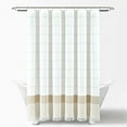 thumbnail image 2 of Lush Decor Stripe Yarn Dyed Tassel Fringe Woven Cotton Shower Curtain, 72x72, Taupe, Single, 2 of 10