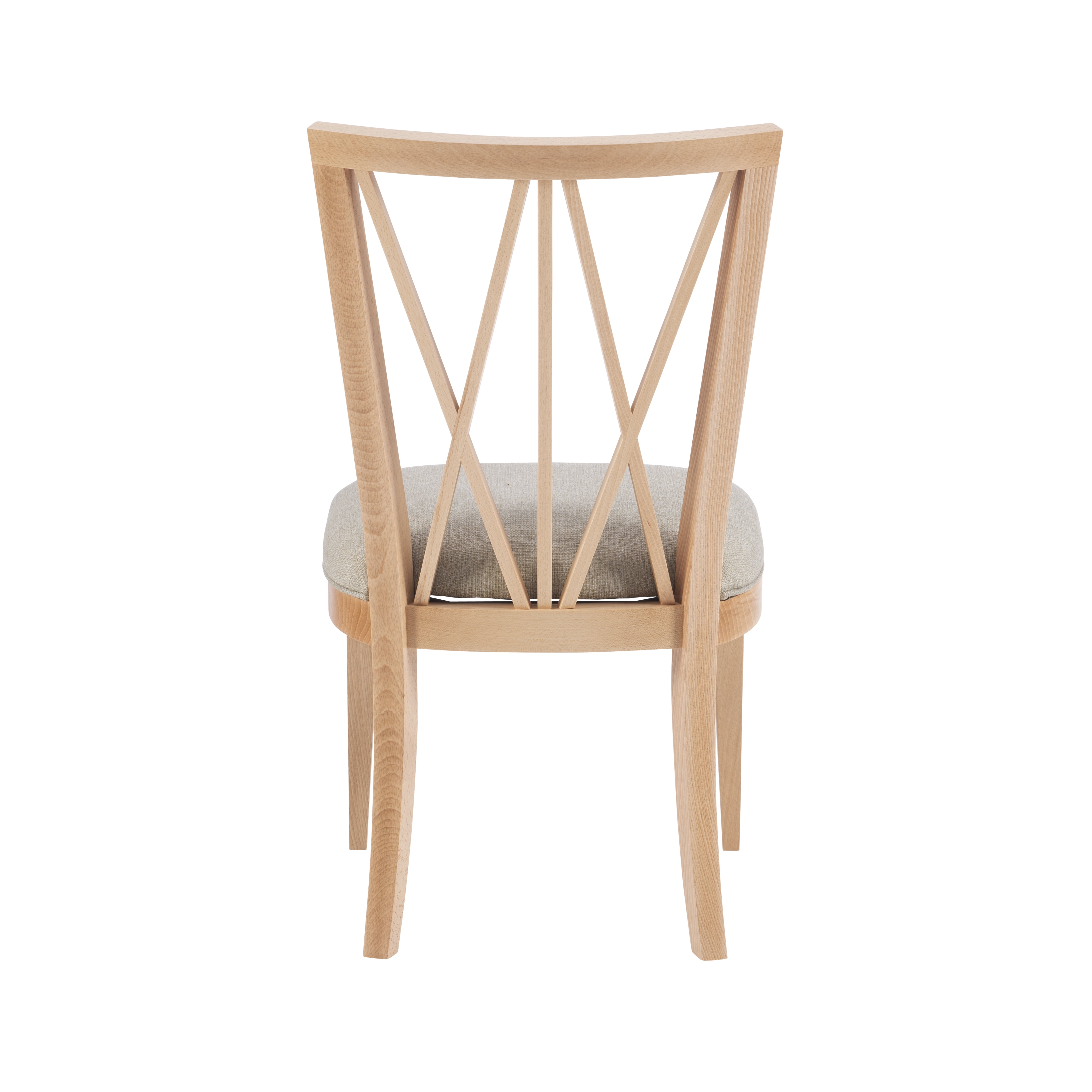 Linon Saxon Wood Dining Side Accent Chair, Set of 2, Natural with Beige Fabric