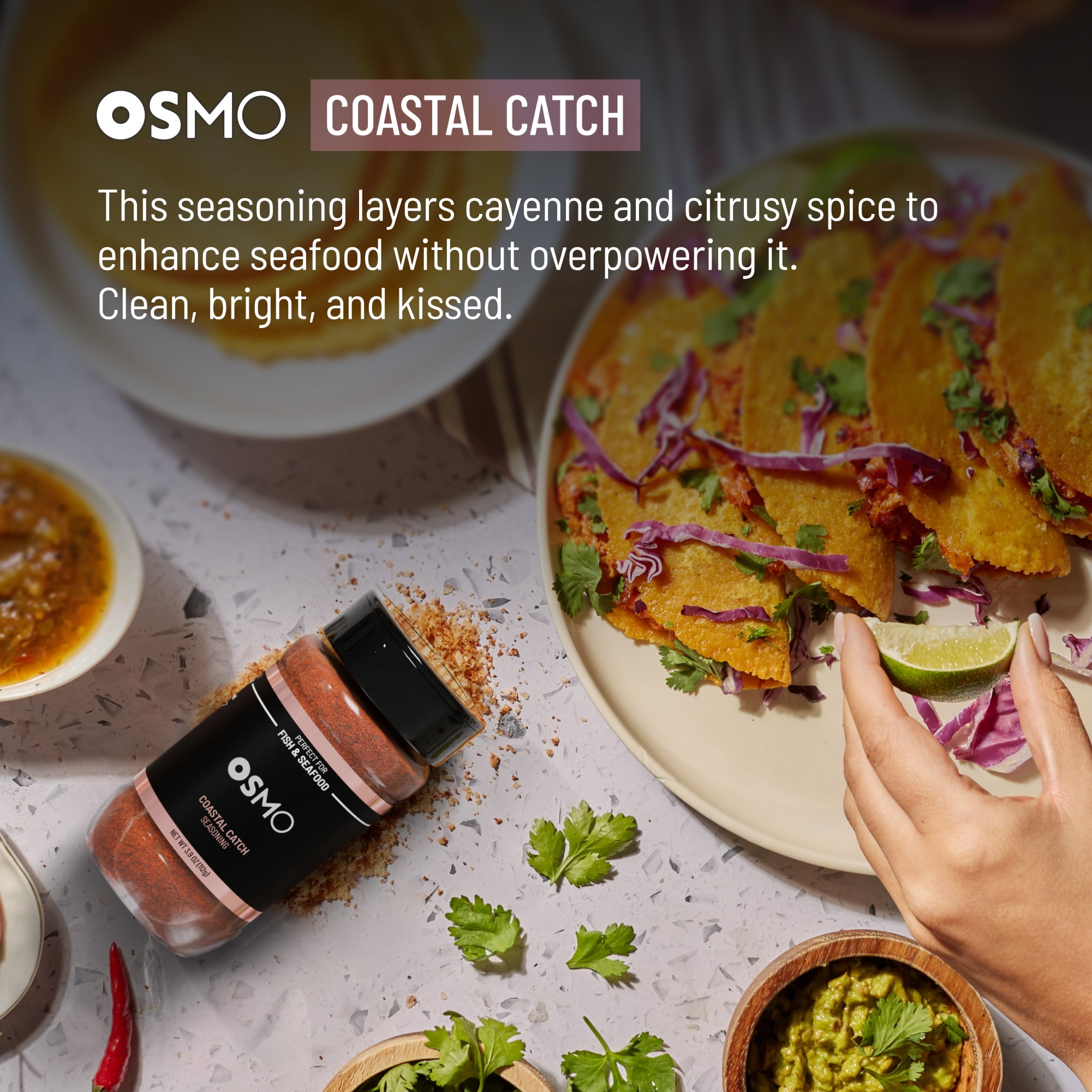 Osmo Coastal Catch Seasoning for Seafood, Chef-Crafted Michelin-Star Quality Seasoning, 3.9 oz Powder