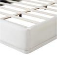 thumbnail image 6 of King Size Upholstered Platform Bed Frame with Velvet Headboard, No Box Spring Needed, Sturdy Metal Frame & Wood Slats, White Modern Bed, 6 of 7