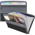 thumbnail image 1 of Document organizer folders, file wallets with 13 plastic pockets, portable accordion file cabinet, 1 of 5