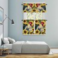 thumbnail image 5 of Vintage Rooster Kitchen Curtains Sets for Windows 24 Inch Length, Watercolor Farmhouse Sunflower Animals Rod Pocket Window Treatments Tier Curtains and Valances Set for Bedroom/Bathroom, 5 of 8