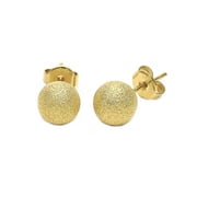 Pierced Gold Layered Women Ball Stud Earring By Folks Jewelry