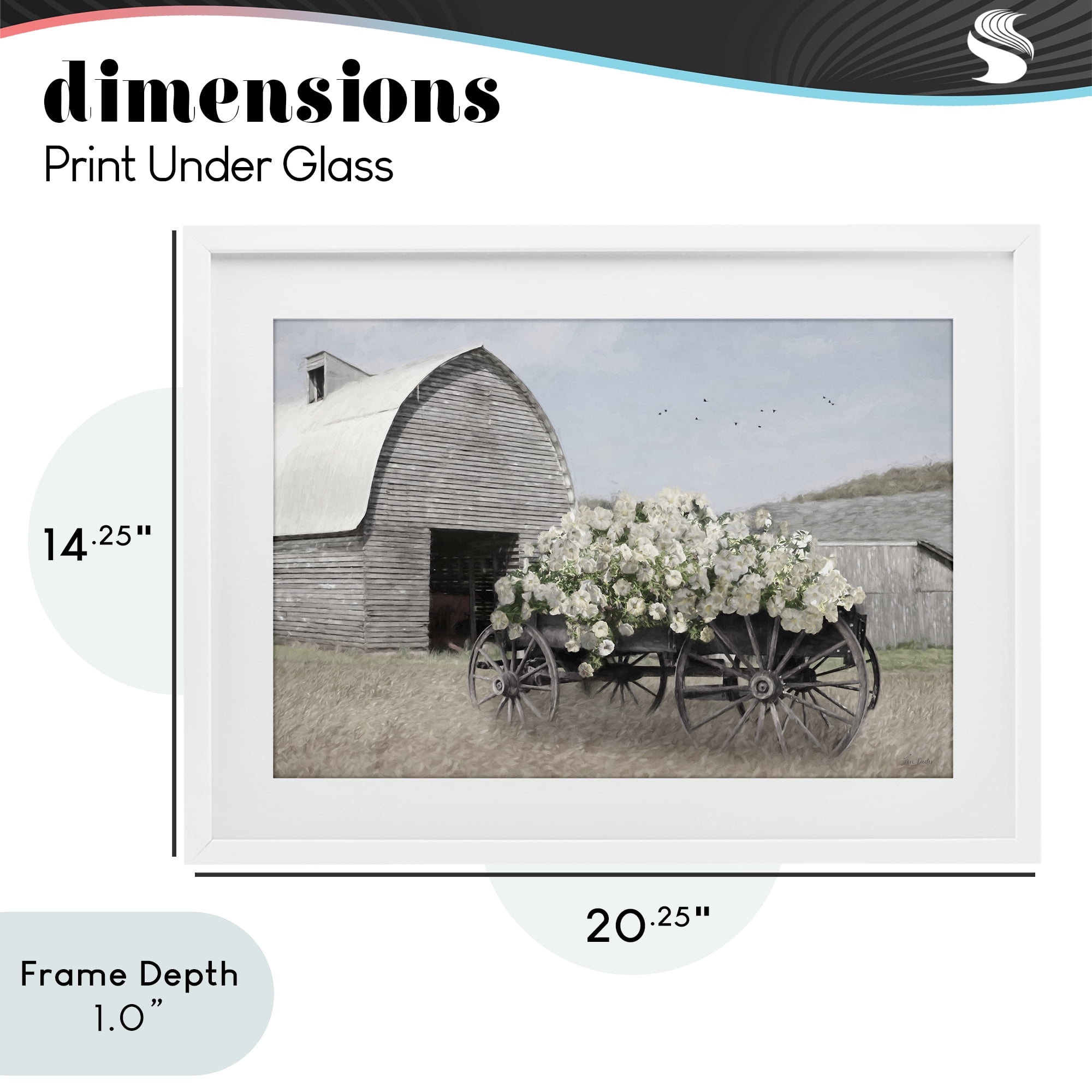 Stupell Industries Wagon Full of Sunshine White Framed Print Under Glass, design by Lori Deiter