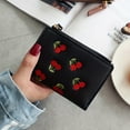 thumbnail image 2 of Cherry Embroidered Short Wallet, Zipper Portable Coin Purse, Versatile Clutch Purse, 2 of 6