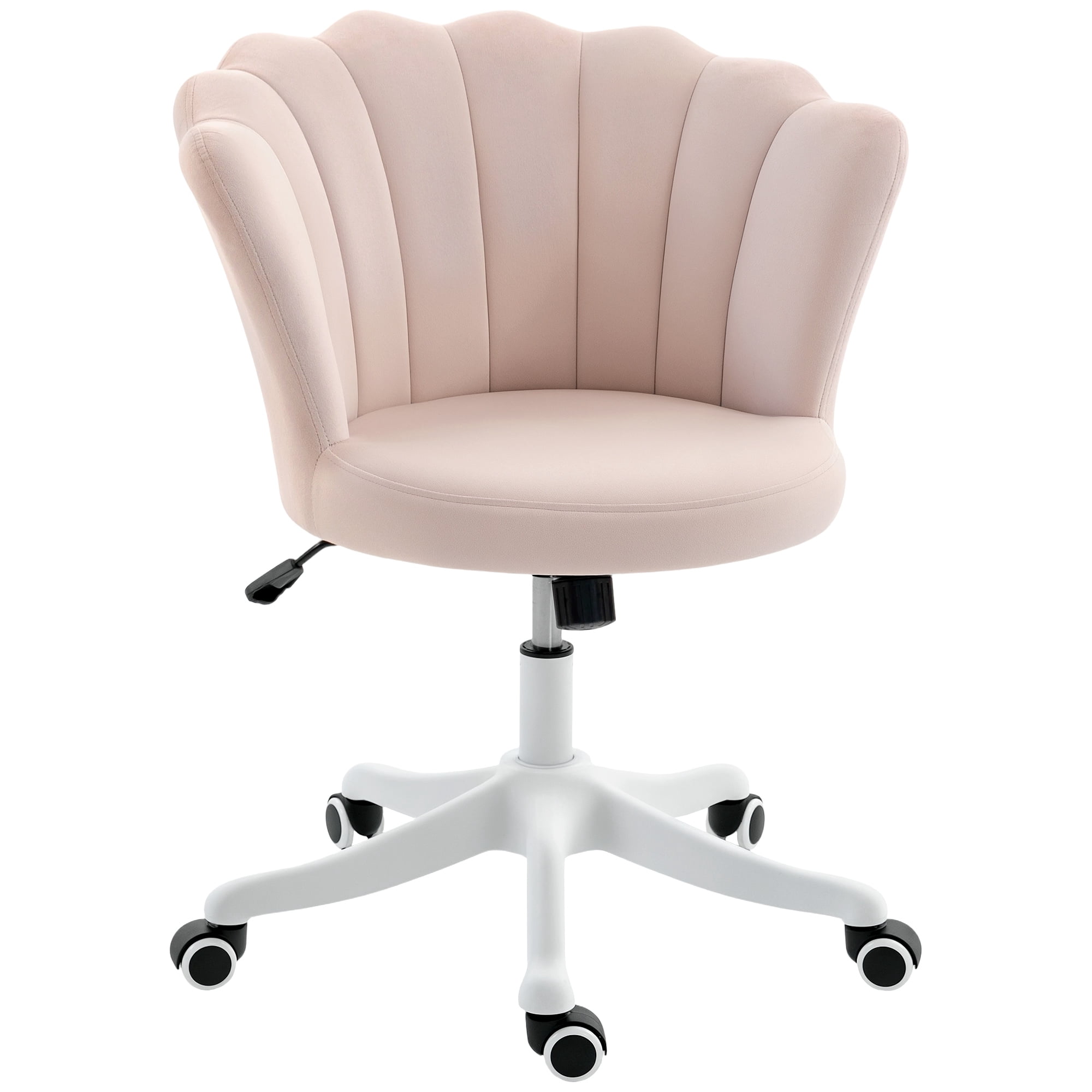 CoSoTower Office Chair, Armless Swivel Desk Chair with Adjustable Height, Backrest, Tilt Function for Office, Vanity, Pink