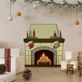 thumbnail image 2 of Vinyl Home Fireplace Decal Living Room Furnace Adhesive Wall Art Decal | 20 Inches x 20 Inches Removable Bedroom Christmas Holiday Feels Decor X-mas Socks Candles Design Wall Sticker Decoration, 2 of 5