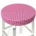 Vsdgher Pink Gingham Print Stool Covers Round,Stretch Round Stool