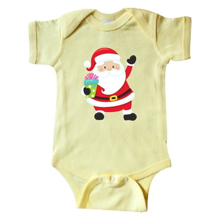

Inktastic Santa Claus Smiling Santa Santa With Presents Gift Baby Boy or Baby Girl Bodysuit