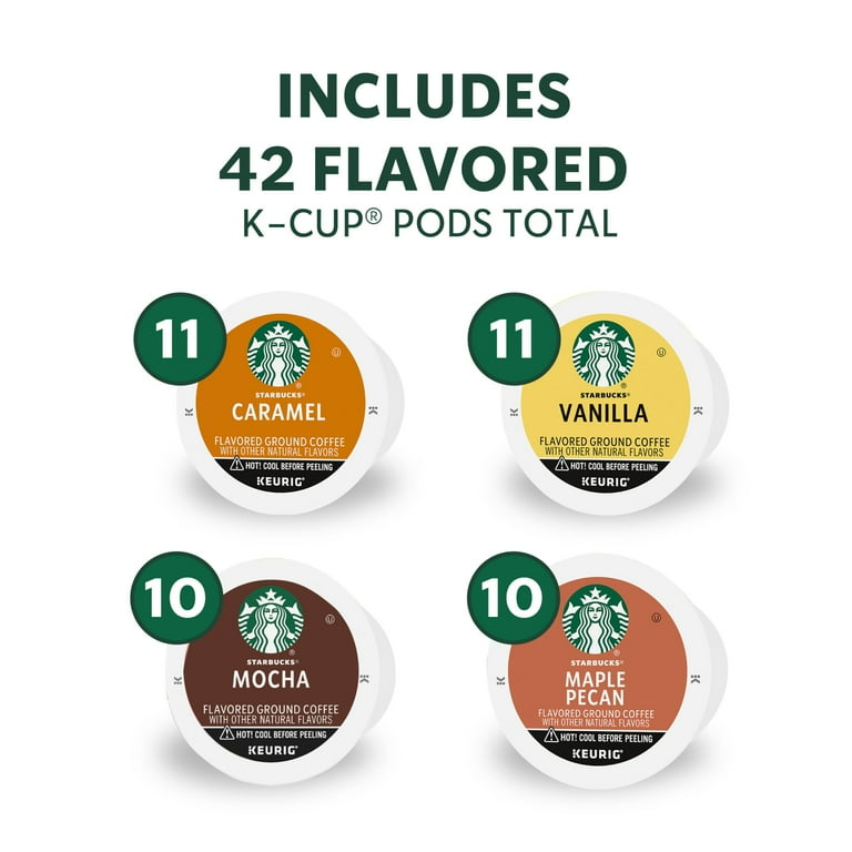 Starbucks Flavored Variety Pack, Hot or Iced Coffee, K-Cup Coffee Pods, 42  Count