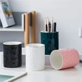 thumbnail image 6 of Modern White Ceramic Pen Holder, Makeup Brush Organizer for Desktop Vanity, Minimalist Cylinder Container for Eyeliner Pencils, Eyebrow Pencils, And Office Suppliesharlik, 6 of 6