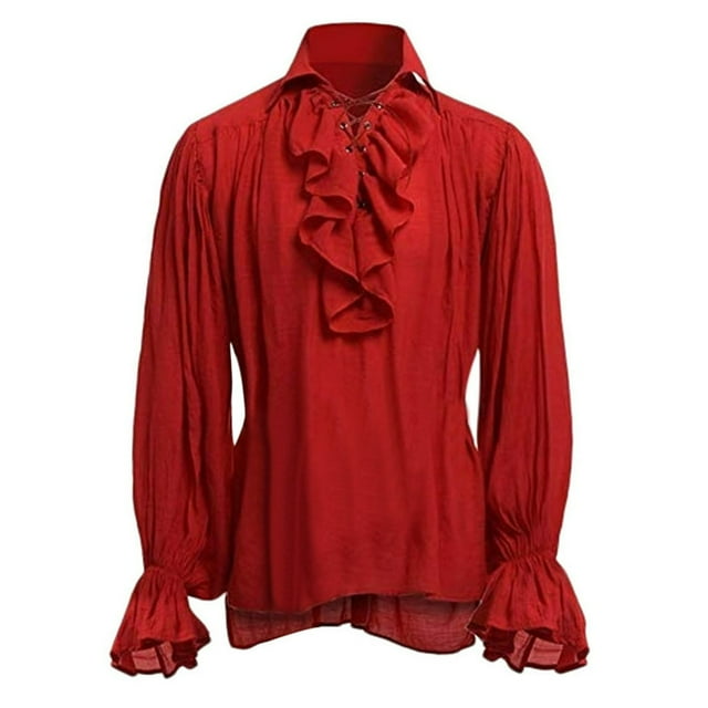 Chemise à Manches Longues Bandage Mode Haute Qualité Homme Gothique Blouse