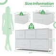 thumbnail image 3 of 【Holiday Deal】5-Drawer Dresser, Space-Saver Storage Organizer with Fabric Bins & Wood Top, Easy Assembly for Bedroom, Nursery, Entryway, White, 3 of 10