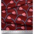 thumbnail image 2 of Soimoi Rayon Fabric Leaves & Tulip Floral Print Sewing Fabric Yard 42 Inch Wide, 2 of 3