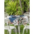 thumbnail image 2 of Outdoor Tablecloth with Umbrella Hole and Zipper, Christmas Gnomes Round Table Cloth 60 Inch Waterproof Tablecloth, Xmas Tree Branch Balls Poinsettia Floral Picnic Table Cover for Patio Camping, 2 of 7
