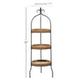 thumbnail image 4 of DecMode 17" x 51" Brown Metal Arched 3-Tier Shelving Unit with Scroll Top, 1-Piece, 4 of 13